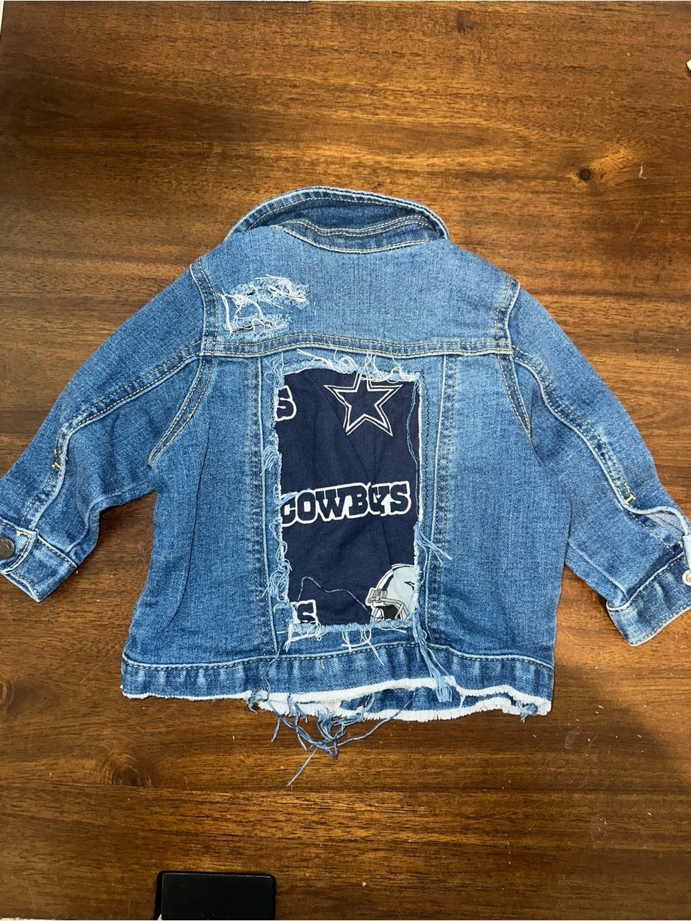 Old Navy Blue Denim Kids Jacket with Team Patch